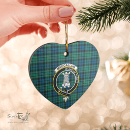 Scottish MacCallum Ancient Clan Tartan Ceramic Ornament - Crest Heart Style Scottish Plaid Tartan Plaid