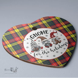 Scottish Buchanan Modern Clan Tartan Ceramic Ornament - Gnome Heart Style Scottish Plaid Tartan Plaid