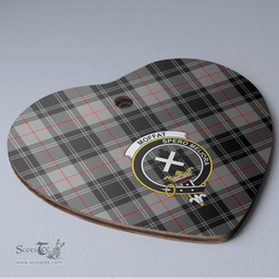 Scottish Moffat Modern Clan Tartan Ceramic Ornament - Crest Heart Style Scottish Plaid Tartan Plaid