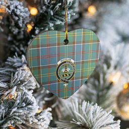 Scottish Whitelaw Clan Tartan Ceramic Ornament - Crest Heart Style Scottish Plaid Tartan Plaid
