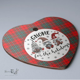 Scottish Cumming Modern Clan Tartan Ceramic Ornament - Gnome Heart Style Scottish Plaid Tartan Plaid