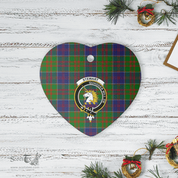 Scottish Stewart of Appin Hunting Modern Clan Tartan Ceramic Ornament - Crest Heart Style Scottish Plaid Tartan Plaid