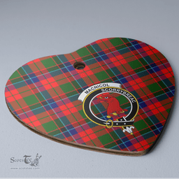 Scottish Macnicol Clan Tartan Ceramic Ornament - Crest Heart Style Scottish Plaid Tartan Plaid
