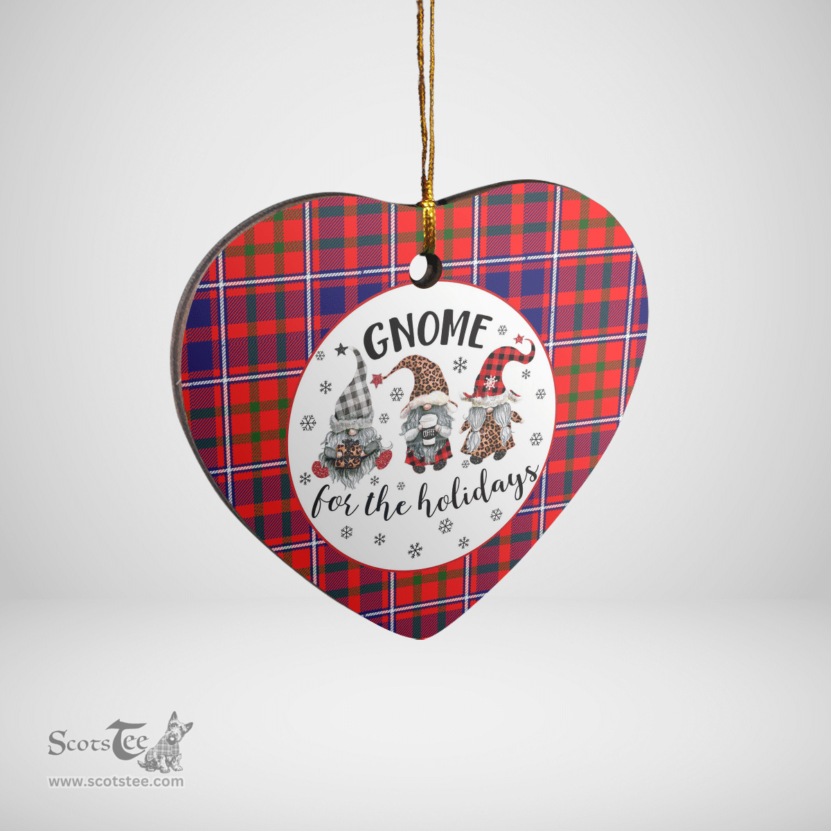 Scottish Cameron of Lochiel Modern Clan Tartan Ceramic Ornament - Gnome Heart Style Scottish Plaid Tartan Plaid