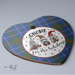 Scottish Edmonstone Clan Tartan Ceramic Ornament - Gnome Heart Style Scottish Plaid Tartan Plaid