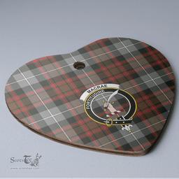 Scottish MacRae Hunting Weathered Clan Tartan Ceramic Ornament - Crest Heart Style Scottish Plaid Tartan Plaid