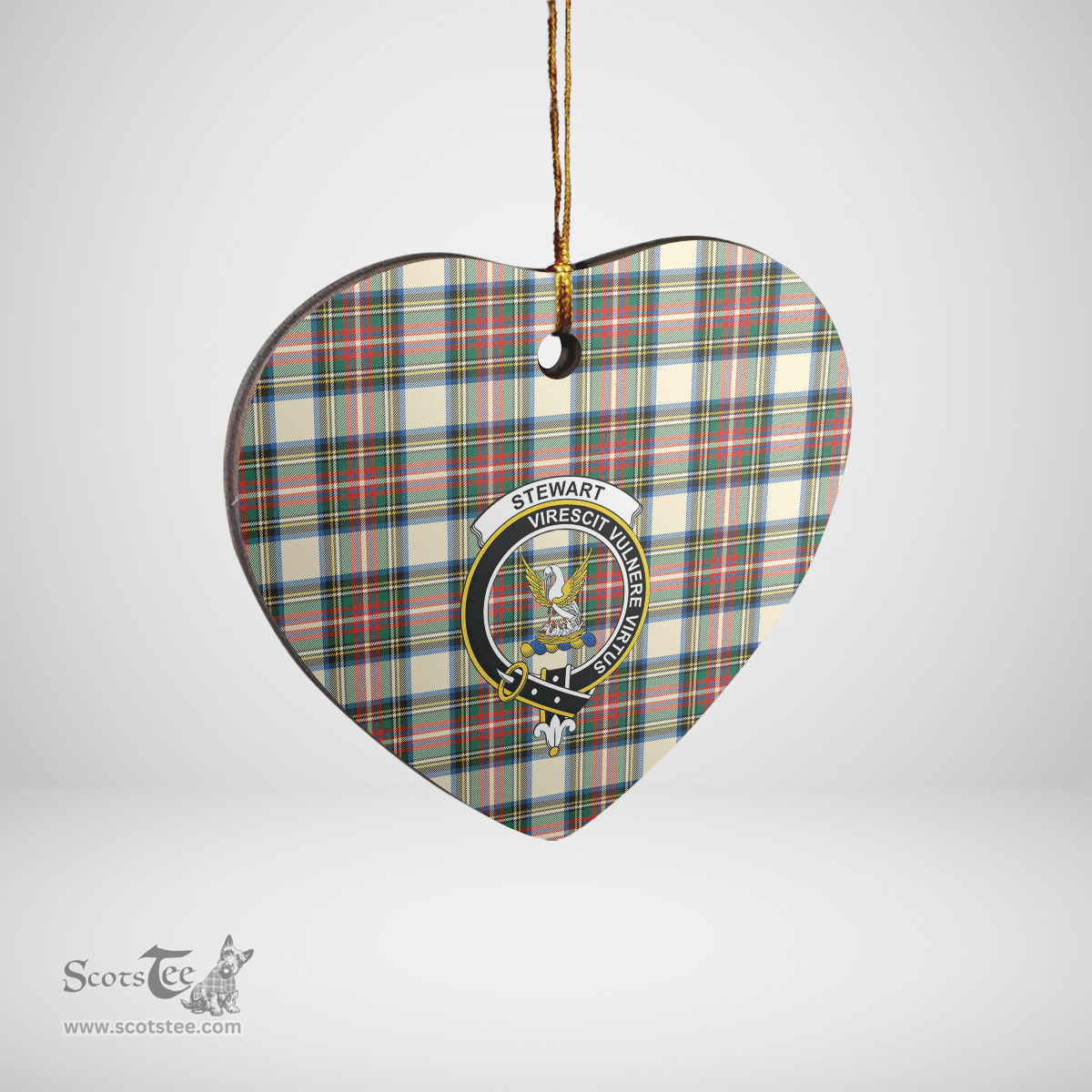 Scottish Stewart Dress Ancient Clan Tartan Ceramic Ornament - Crest Heart Style Scottish Plaid Tartan Plaid