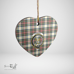 Scottish Stewart Dress Ancient Clan Tartan Ceramic Ornament - Crest Heart Style Scottish Plaid Tartan Plaid