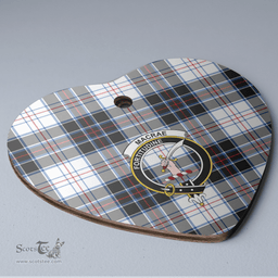 Scottish MacRae Dress Modern Clan Tartan Ceramic Ornament - Crest Heart Style Scottish Plaid Tartan Plaid