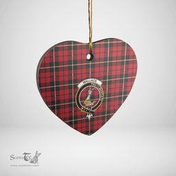 Scottish Wallace Hunting Clan Tartan Ceramic Ornament - Crest Heart Style Scottish Plaid Tartan Plaid