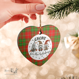 Scottish Burnett Ancient Clan Tartan Ceramic Ornament - Gnome Heart Style Scottish Plaid Tartan Plaid