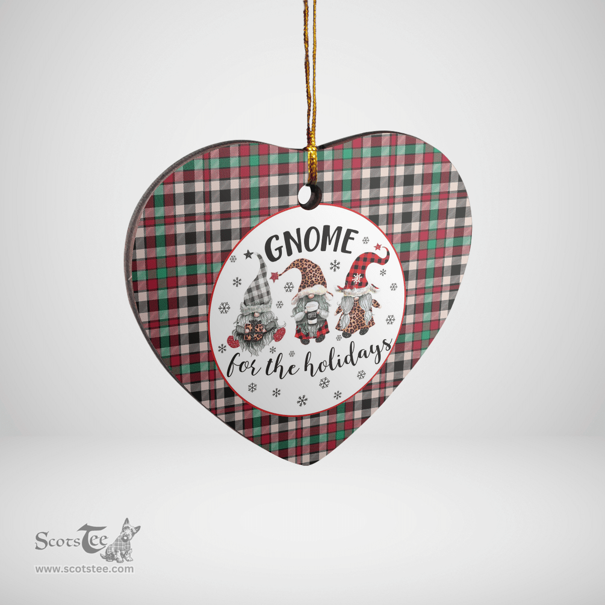 Scottish Borthwick Dress Ancient Clan Tartan Ceramic Ornament - Gnome Heart Style Scottish Plaid Tartan Plaid