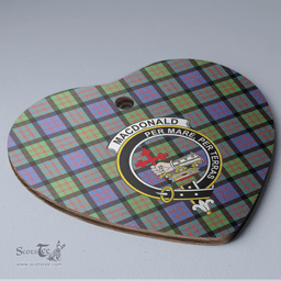 Scottish MacDonald Ancient Clan Tartan Ceramic Ornament - Crest Heart Style Scottish Plaid Tartan Plaid