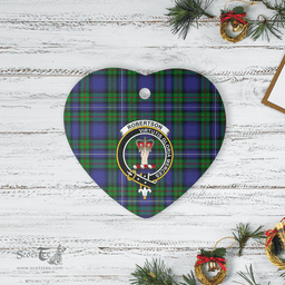 Scottish Robertson Hunting Modern Clan Tartan Ceramic Ornament - Crest Heart Style Scottish Plaid Tartan Plaid