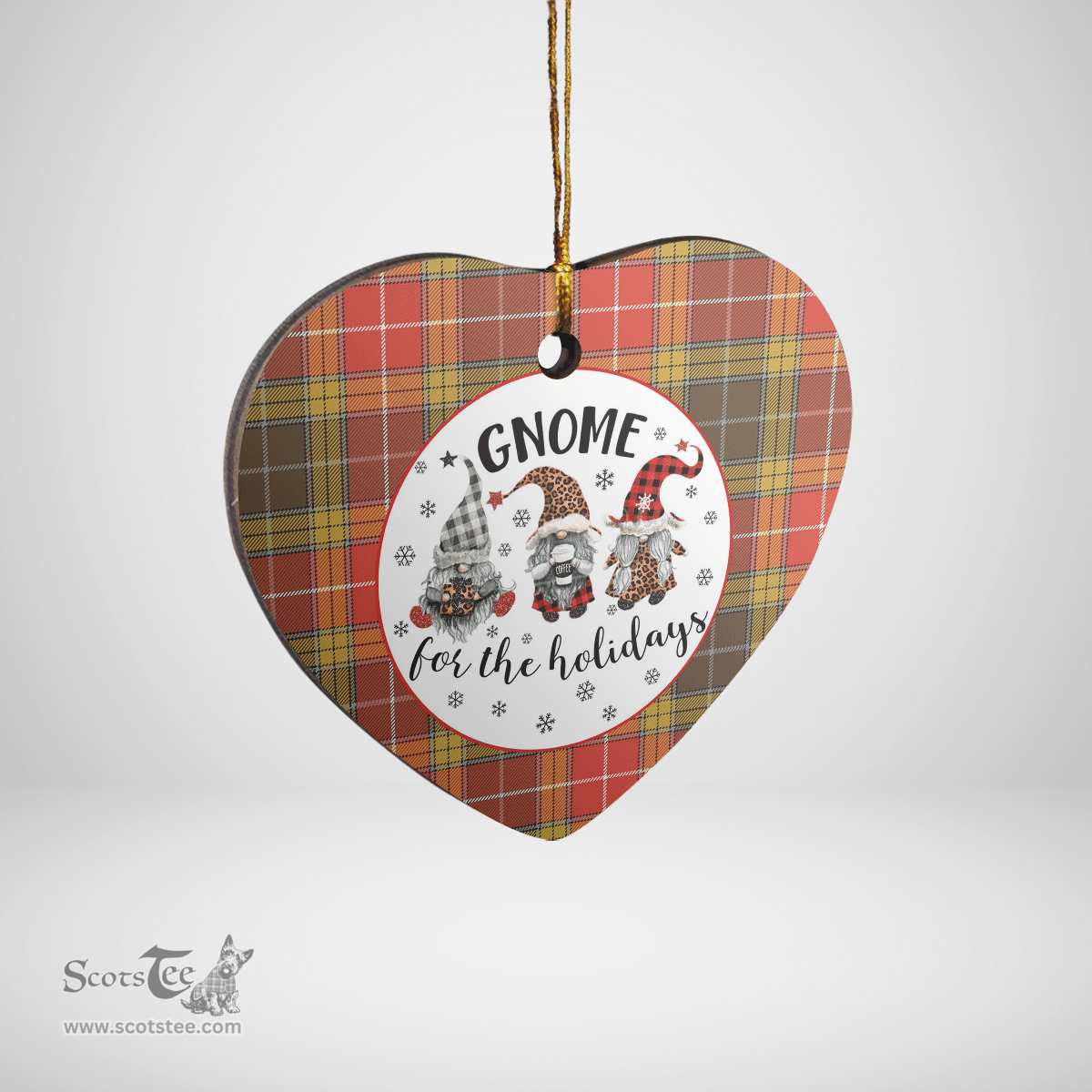 Scottish Buchanan Old Set Weathered Clan Tartan Ceramic Ornament - Gnome Heart Style Scottish Plaid Tartan Plaid