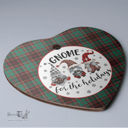 Scottish Buchan Ancient Clan Tartan Ceramic Ornament - Gnome Heart Style Scottish Plaid Tartan Plaid