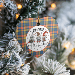 Scottish Buchanan Ancient Clan Tartan Ceramic Ornament - Gnome Heart Style Scottish Plaid Tartan Plaid