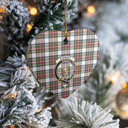 Scottish Stewart Dress Modern Clan Tartan Ceramic Ornament - Crest Heart Style Scottish Plaid Tartan Plaid