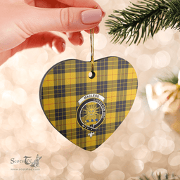 Scottish MacLeod of Lewis Ancient Clan Tartan Ceramic Ornament - Crest Heart Style Scottish Plaid Tartan Plaid