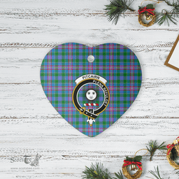 Scottish Pitcairn Hunting Clan Tartan Ceramic Ornament - Crest Heart Style Scottish Plaid Tartan Plaid