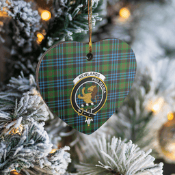 Scottish Newlands Clan Tartan Ceramic Ornament - Crest Heart Style Scottish Plaid Tartan Plaid