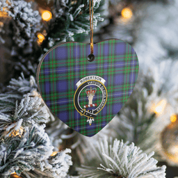 Scottish Robertson Hunting Modern Clan Tartan Ceramic Ornament - Crest Heart Style Scottish Plaid Tartan Plaid