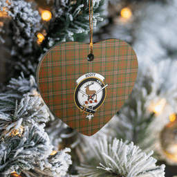 Scottish Scott Brown Modern Clan Tartan Ceramic Ornament - Crest Heart Style Scottish Plaid Tartan Plaid