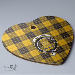 Scottish MacLeod of Lewis Ancient Clan Tartan Ceramic Ornament - Crest Heart Style Scottish Plaid Tartan Plaid
