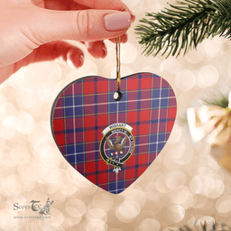Scottish Wishart Dress Clan Tartan Ceramic Ornament - Crest Heart Style Scottish Plaid Tartan Plaid
