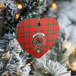 Scottish MacDonnell of Keppoch Modern Clan Tartan Ceramic Ornament - Crest Heart Style Scottish Plaid Tartan Plaid