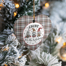 Scottish Borthwick Clan Tartan Ceramic Ornament - Gnome Heart Style Scottish Plaid Tartan Plaid