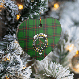 Scottish Orrock (Fife) Clan Tartan Ceramic Ornament - Crest Heart Style Scottish Plaid Tartan Plaid