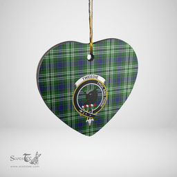 Scottish Tweedside District Clan Tartan Ceramic Ornament - Crest Heart Style Scottish Plaid Tartan Plaid