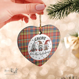 Scottish Drummond of Strathallan Clan Tartan Ceramic Ornament - Gnome Heart Style Scottish Plaid Tartan Plaid