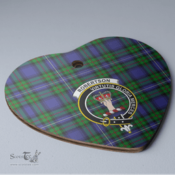 Scottish Robertson Hunting Modern Clan Tartan Ceramic Ornament - Crest Heart Style Scottish Plaid Tartan Plaid
