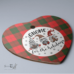 Scottish Erskine Modern Clan Tartan Ceramic Ornament - Gnome Heart Style Scottish Plaid Tartan Plaid
