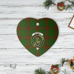 Scottish Maxwell Hunting Clan Tartan Ceramic Ornament - Crest Heart Style Scottish Plaid Tartan Plaid