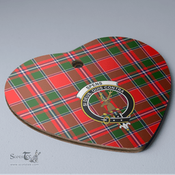 Scottish Spens Modern Clan Tartan Ceramic Ornament - Crest Heart Style Scottish Plaid Tartan Plaid