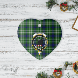 Scottish Tweedside District Clan Tartan Ceramic Ornament - Crest Heart Style Scottish Plaid Tartan Plaid