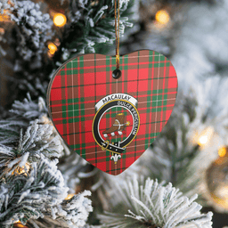 Scottish MacAulay Modern Clan Tartan Ceramic Ornament - Crest Heart Style Scottish Plaid Tartan Plaid