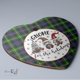 Scottish Farquharson Modern Clan Tartan Ceramic Ornament - Gnome Heart Style Scottish Plaid Tartan Plaid