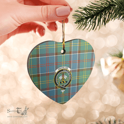 Scottish Whitelaw Clan Tartan Ceramic Ornament - Crest Heart Style Scottish Plaid Tartan Plaid