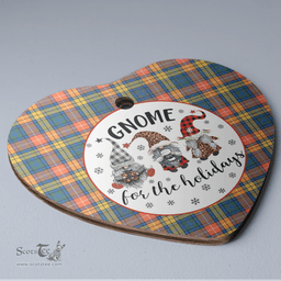 Scottish Buchanan Ancient Clan Tartan Ceramic Ornament - Gnome Heart Style Scottish Plaid Tartan Plaid