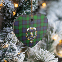 Scottish Stewart Old Modern Clan Tartan Ceramic Ornament - Crest Heart Style Scottish Plaid Tartan Plaid
