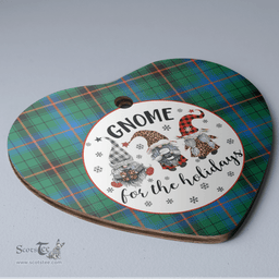 Scottish Davidson Ancient Clan Tartan Ceramic Ornament - Gnome Heart Style Scottish Plaid Tartan Plaid
