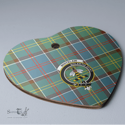 Scottish Whitelaw Clan Tartan Ceramic Ornament - Crest Heart Style Scottish Plaid Tartan Plaid