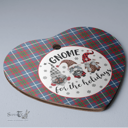 Scottish Dalmahoy Clan Tartan Ceramic Ornament - Gnome Heart Style Scottish Plaid Tartan Plaid