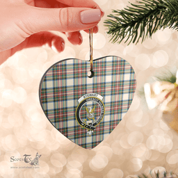 Scottish Stewart Dress Ancient Clan Tartan Ceramic Ornament - Crest Heart Style Scottish Plaid Tartan Plaid