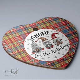 Scottish Drummond of Strathallan Clan Tartan Ceramic Ornament - Gnome Heart Style Scottish Plaid Tartan Plaid