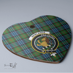 Scottish Newlands Clan Tartan Ceramic Ornament - Crest Heart Style Scottish Plaid Tartan Plaid
